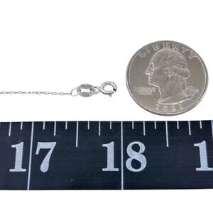 Blue Cubic Zirconia Cross Necklace | Estate Sterling Silver 925 16”-18”